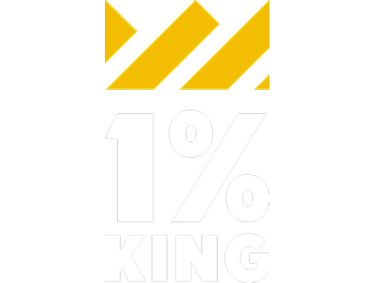 1% King Logo Stacked Inverse